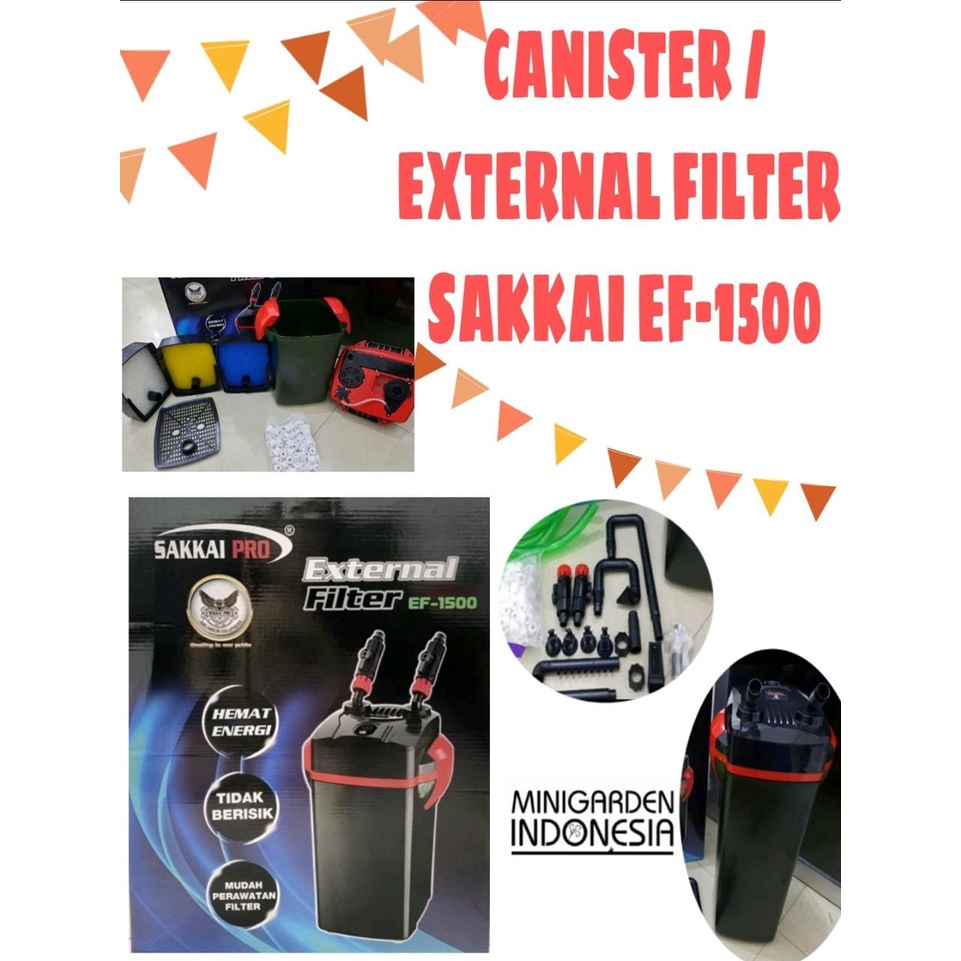 SAKKAI PRO EF-1500 EXTERNAL FILTER CANISTER KOLAM AQUARIUM AQUASCAPE