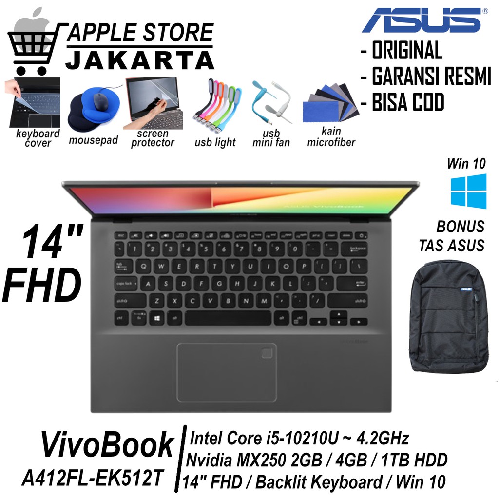 Laptop ASUS VivoBook Core i5-10210 A412FL-EK511T MX250 4GB