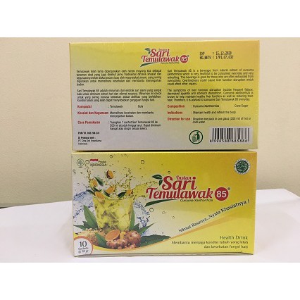 

Sari Temulawak 85 All Varians bubuk - Kotak @10pcs (Sari Jahe Instan | Chrysantemum Tea)