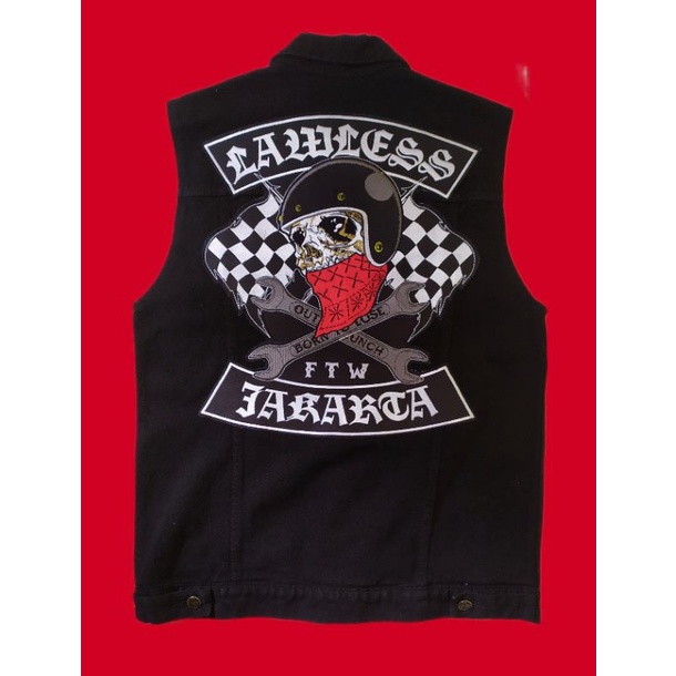 Vest Lawless Skull Original with patch