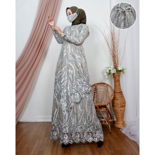 Gamis tingkat runcing claudia/gamis terbaru/gamis seragaman muslimah/gamis pesta/gamis modern/gamis 