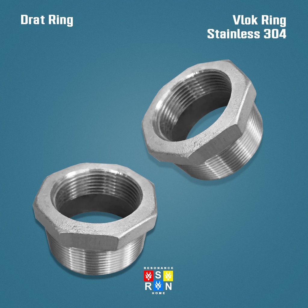 Vlok Ring Stainless Drat Dalam 1/2 Inch Drat Luar 3/4 Inch Resonance Home