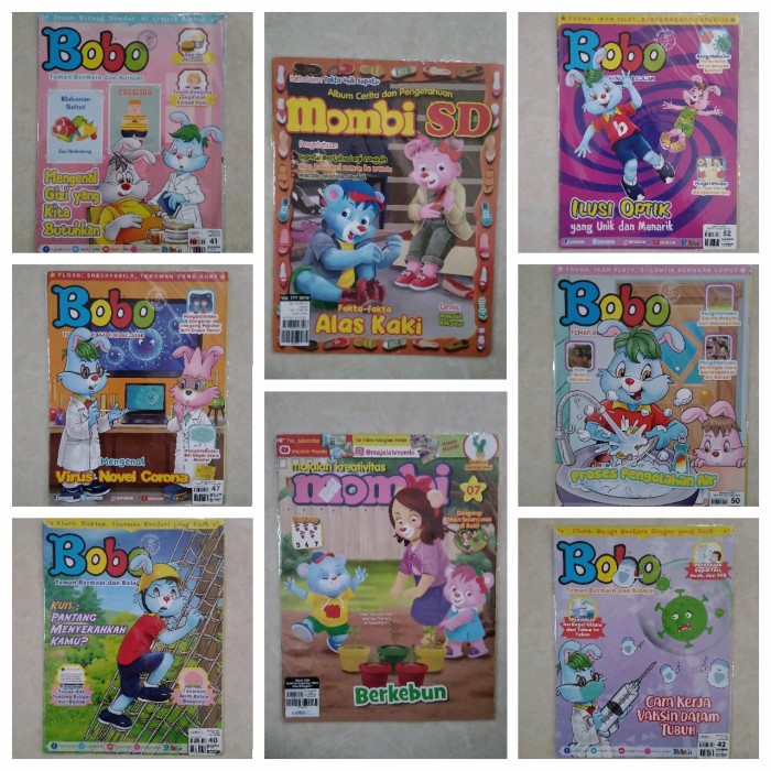 Majalah- Majalah Bobo Mombi Junior Anak Paud Tk Sd Baru Bersih Tanpa Coretan - Bobo -Majalah.