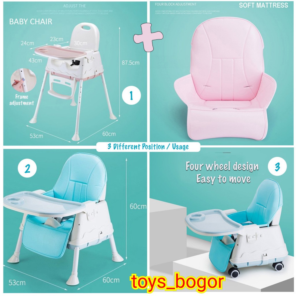 Kursi Makan Bayi Dengan Scooter Baby Chair Seat Scooter Blue Pink Cofee Toysbogor Shopee Indonesia