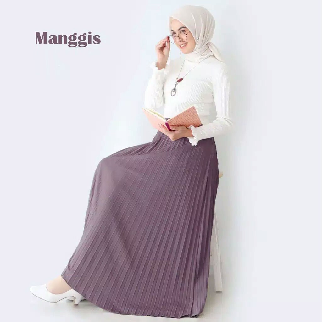 Rok Plisket - Rok  Wanita Bahan Premium ( Varian 1 )-MANGGIS