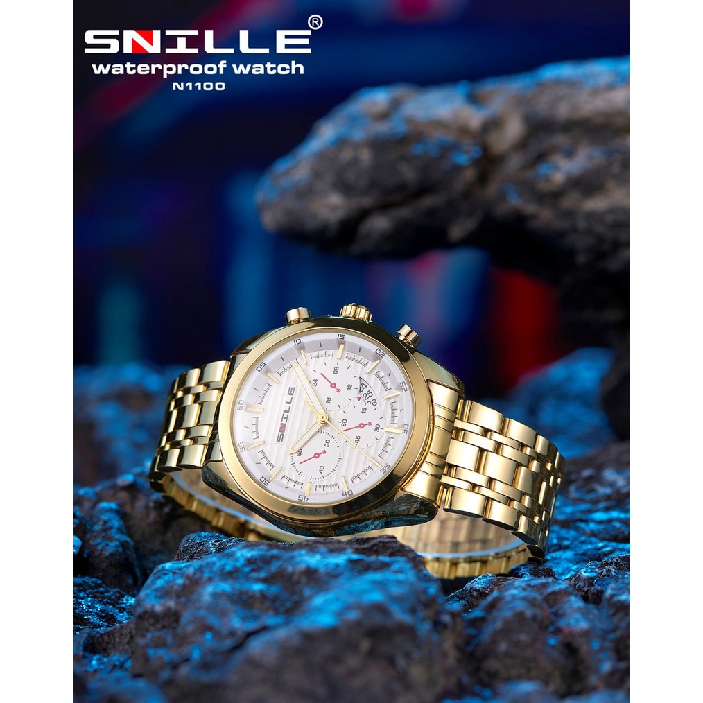 Snille Jam Tangan Rantai pria Unisex Original Asli Anti Air Waterproof 1100