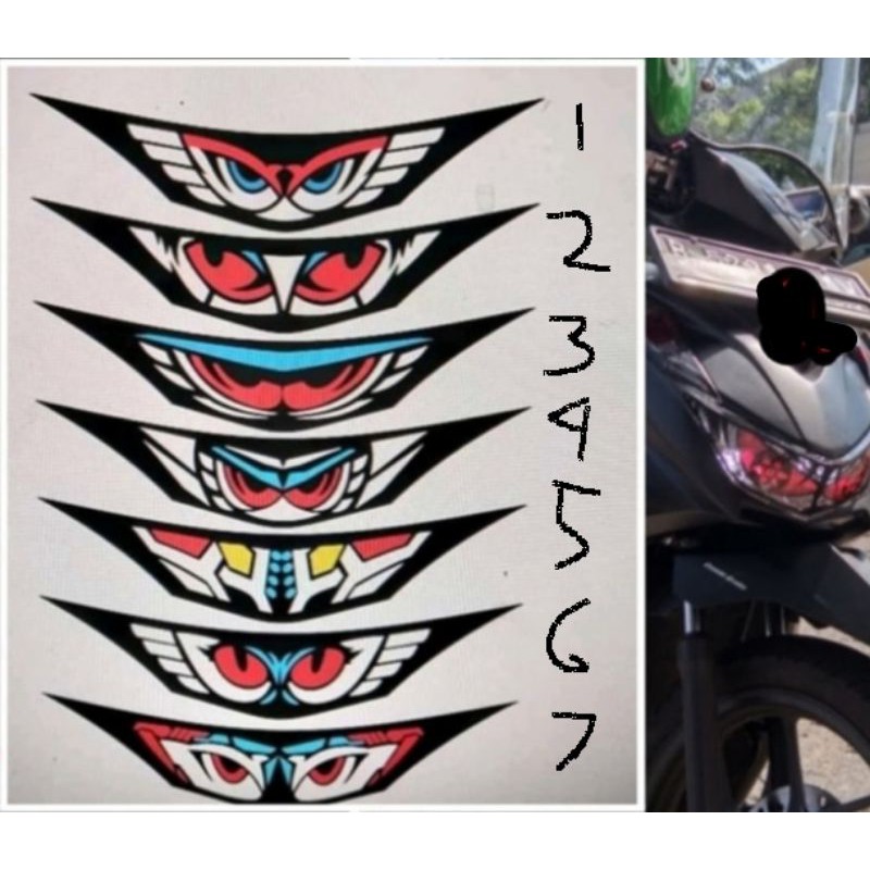 Stiker lampu mata elang + sein saringgan new beat /street 2020