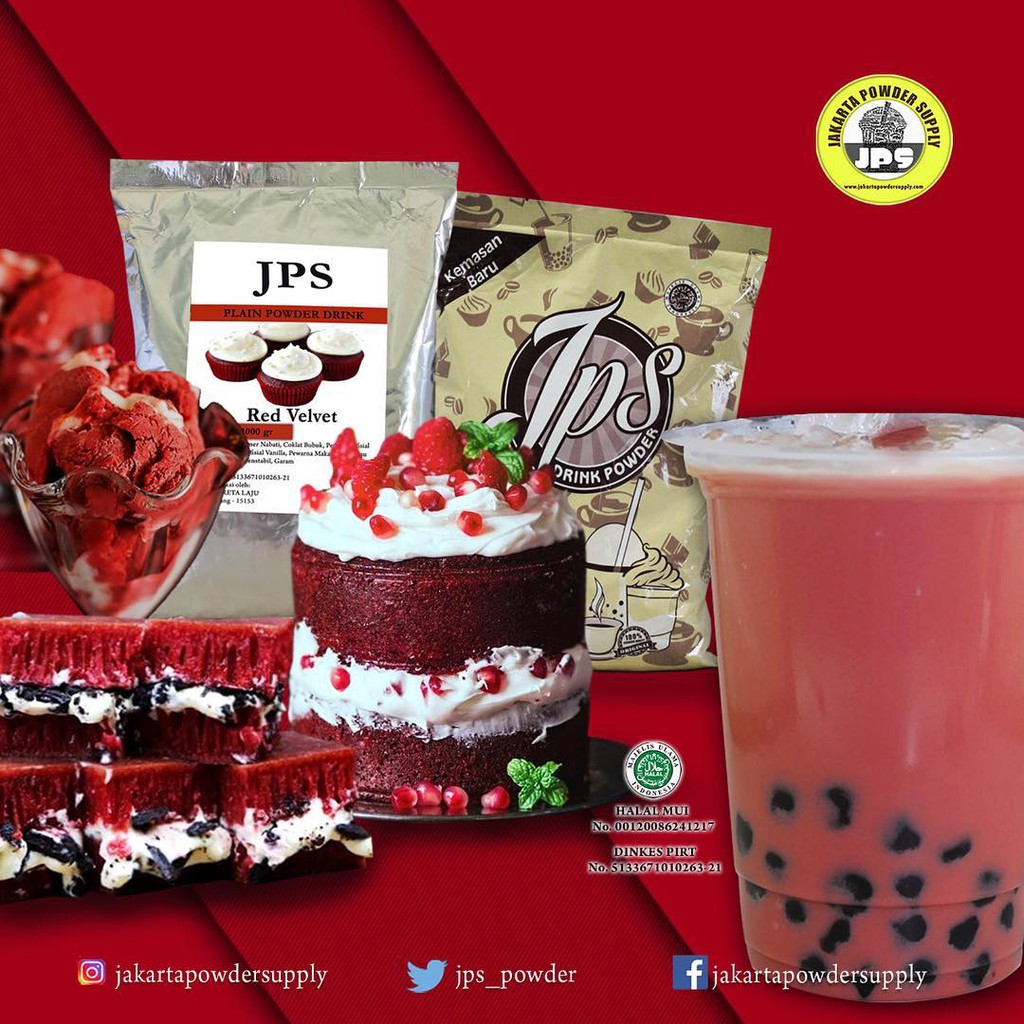 

Bubuk Minuman Powder Drink Bubble Drink rasa Red Velvet Powder Plain/Tanpa Gula