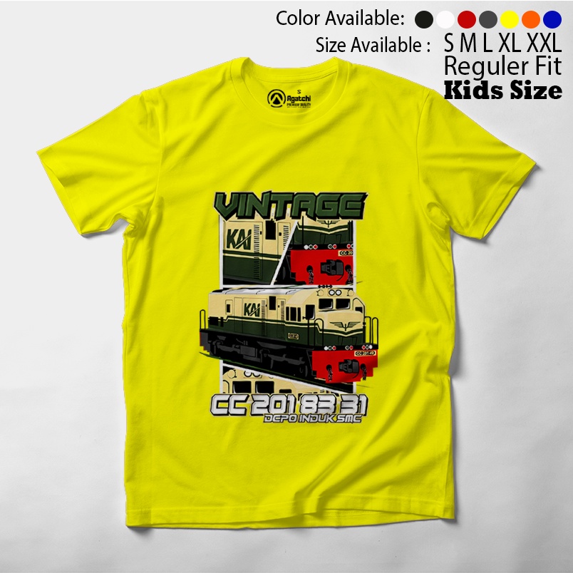 Baju Kaos Atasan Anak Laki-Laki Dan Permpuan Motif Kereta Api KAI Vintage