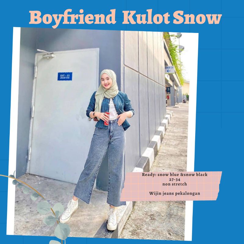 Celana Kulot Jeans Celana Boyfriend Jeans Kulot Celana Cullote Jeans Celana Panjang Boyfriend Jeans
