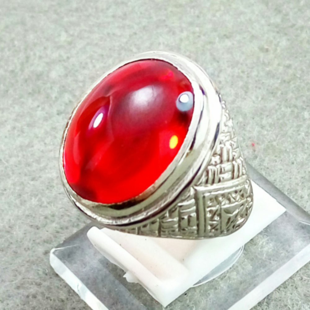 CINCIN BATU AKIK MERAH SIAM BODYGLASS