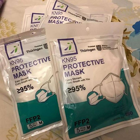 Masker KN95 N95 KN 95 N 95 Protective Mask Thuringen German 5 Ply ISO