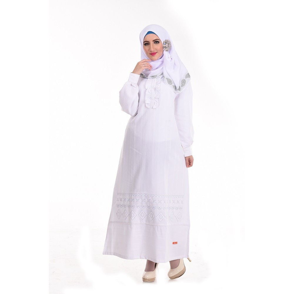 Baju Muslim Pesta Baru Wanita 2018 Nibras NB 126 Putih