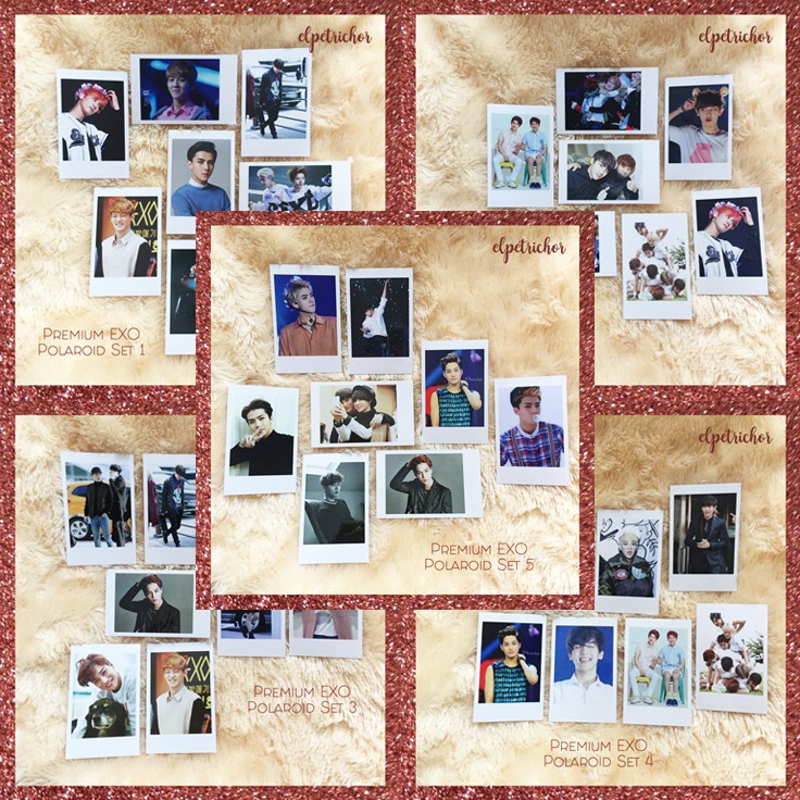 (COD) PREMIUM EXO POLAROID SET / AESTHETIC KPOP STUFF EXO-L GLOSSY MURAH TEBAL CUSTOM  / ELPETRICHOR