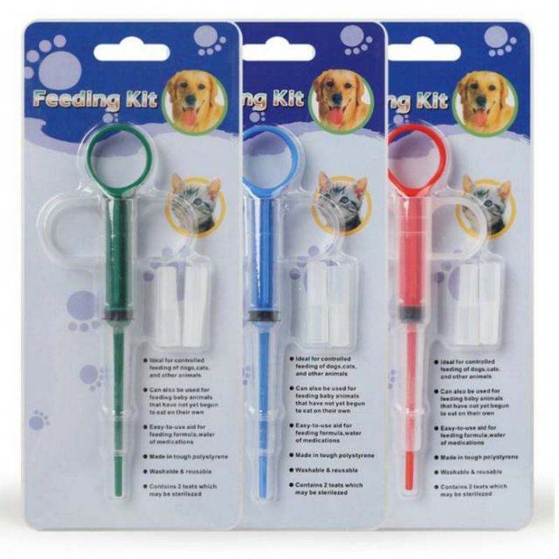Suntikan Kit Feeding Pelontar Pil Tablet / Alat Bantu Makan Minum Kucing Anjing