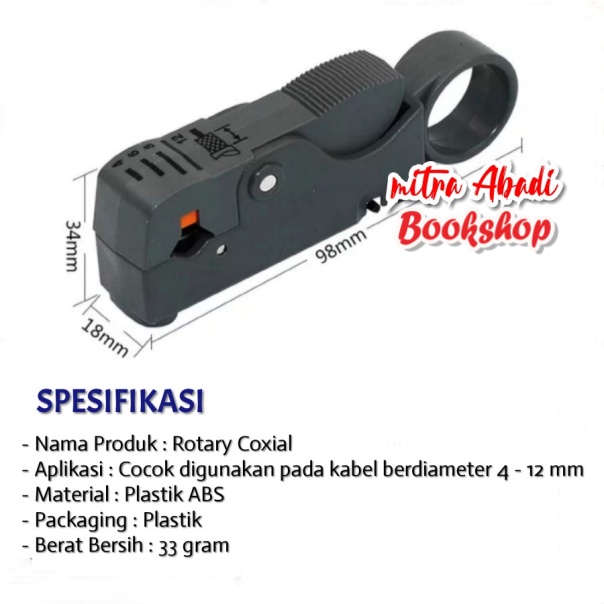 Rotary Coaxial Cable Stripper Cutter - Alat Pengupas / Pemotong Kabel