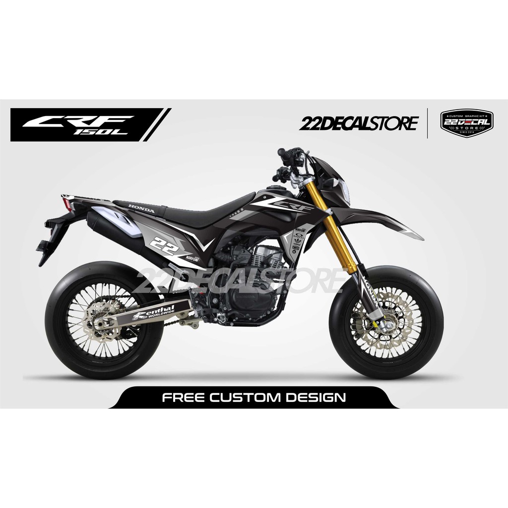 DECAL CRF 150L HITAM ABU ABU PUTIH SIMPEL