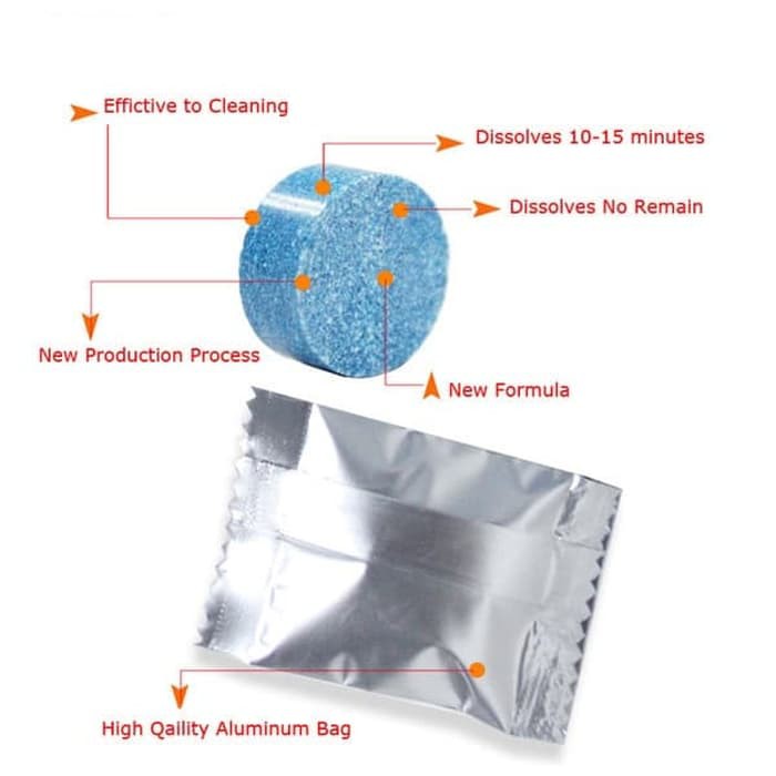 DAPAT 6PCS Tablet Sabun Wiper Mobil Pembersih Wiper Kaca Anti Jamur Obat Jamur Mobil
