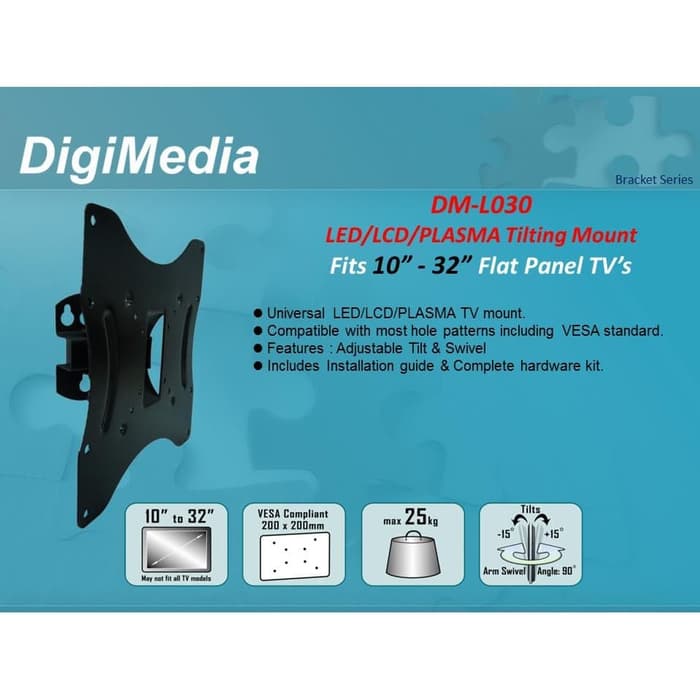 BRACKET LED DIGIMEDIA DM-L030 BRACKET TV LCD 32 INCI 10"-32"
