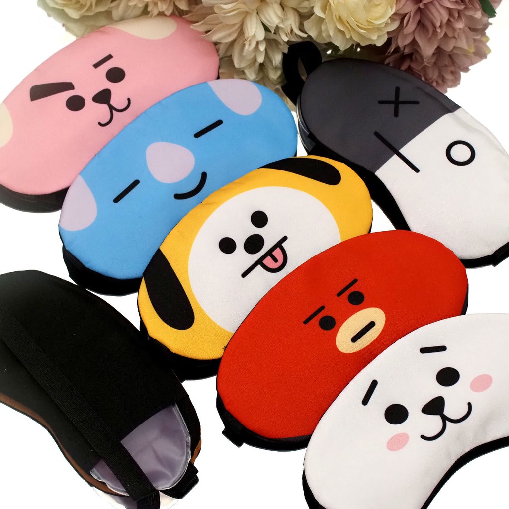 Penutup Mata Tidur BT21 isi GEL PENDINGIN Masker Mata Kompres Kualitas Premium Sleeping Eye Mask