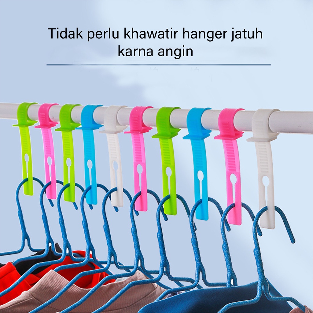 Pembatas/Tali Gantungan Baju Kunci Gesper Kait Tahan Angin Tiang Jemuan Pakaian