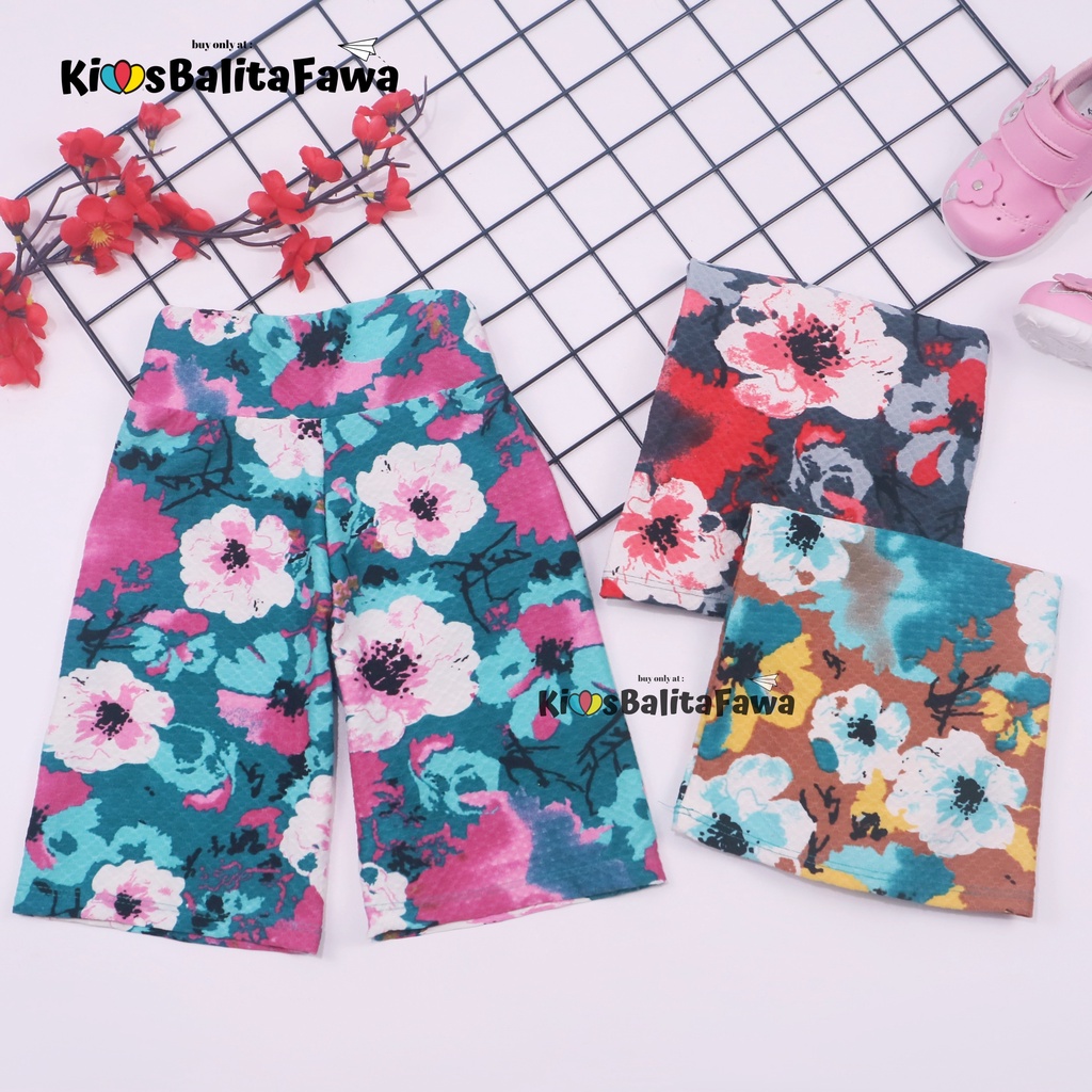 Kulot Motif Uk. 5-6 Tahun / Celana 3per4 MOTIF Anak Perempuan Batik Abstrak Salur Murah Skirt Pants