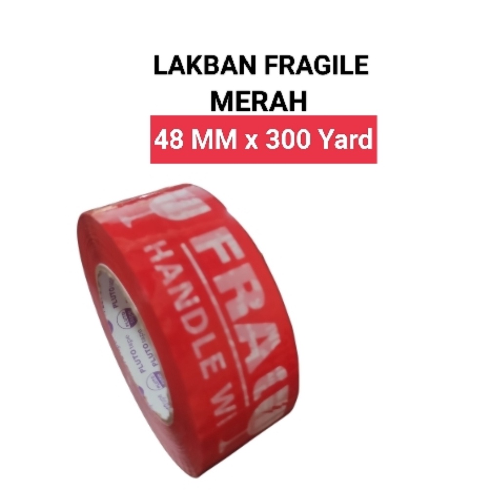 

ATH Lakban Fragile Merah / Putih Pluto Tape 48 MM x 300 Yard