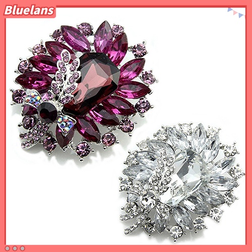 Bluelans Women Banquet Party Broach Blue Clear Rhinestone Crystal Butterfly Pin Brooch