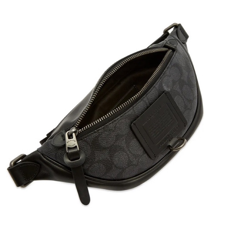 COACH MINI WAISTBAG  BLACKBOX BLACK IN SIGNATURE (76187)