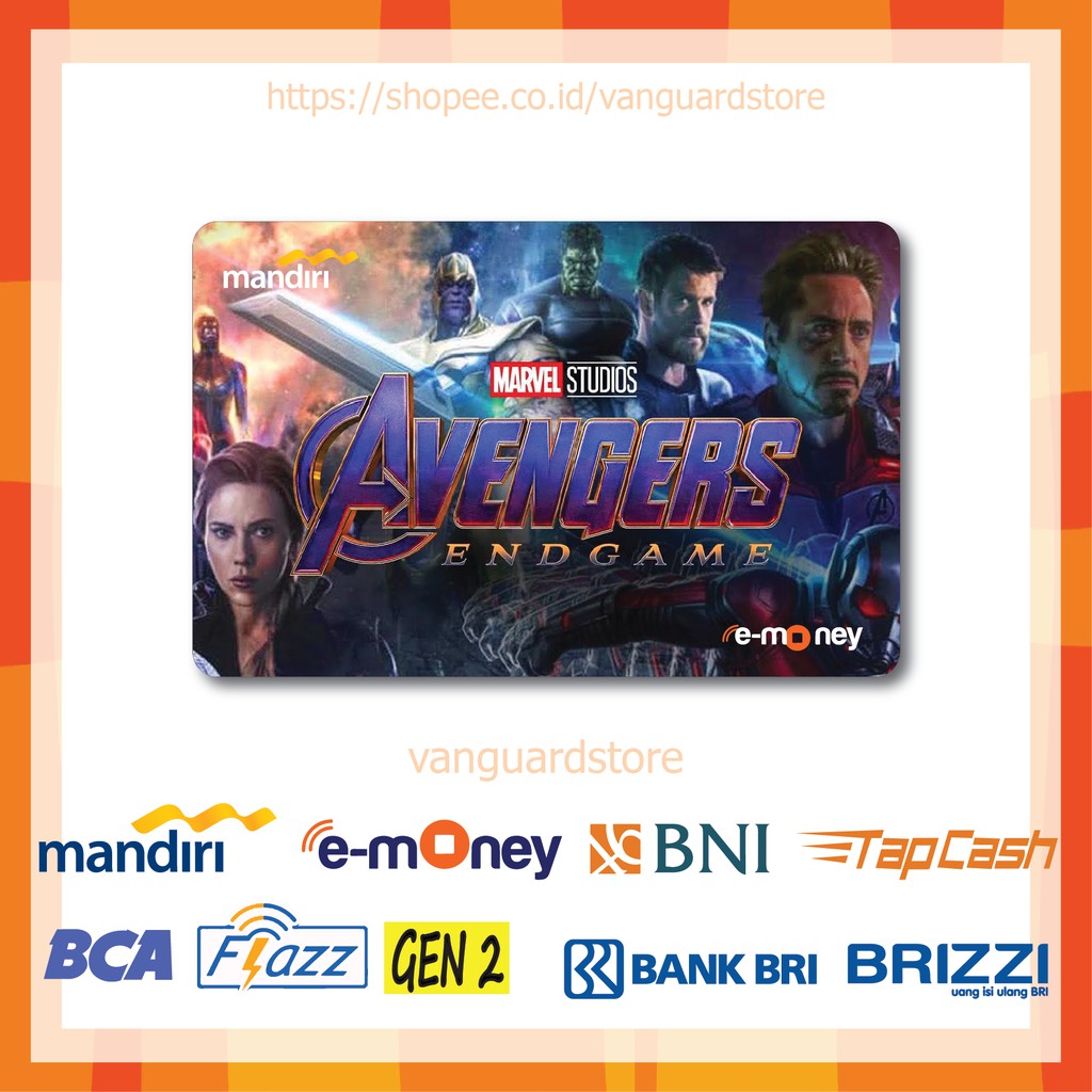 KARTU E MONEY E TOLL AVENGERS ENDGAME MARVEL ANIME 1 EMONEY MANDIRI FLAZZ BCA TAPCASH BRIZZI