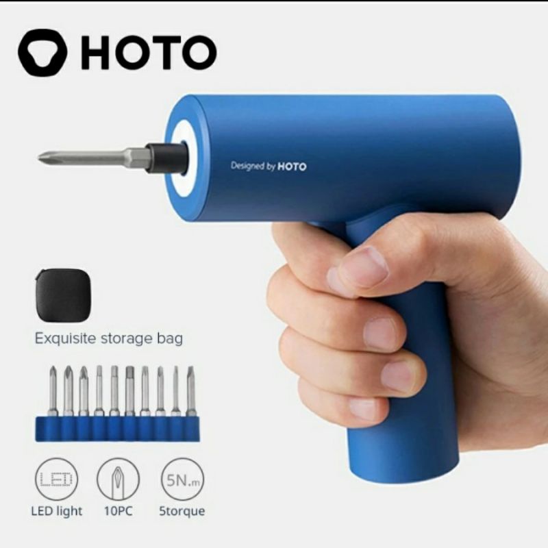 Obeng Elektrik Youpin HOTO Cordless Elektric Screwdriver -QWLSD008-Biru