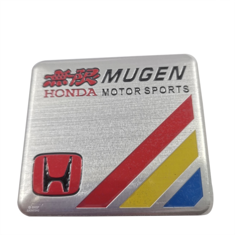 1pc Stiker Emblem Logo Mugen Bahan Aluminum Untuk Fender Samping Mobil Honda