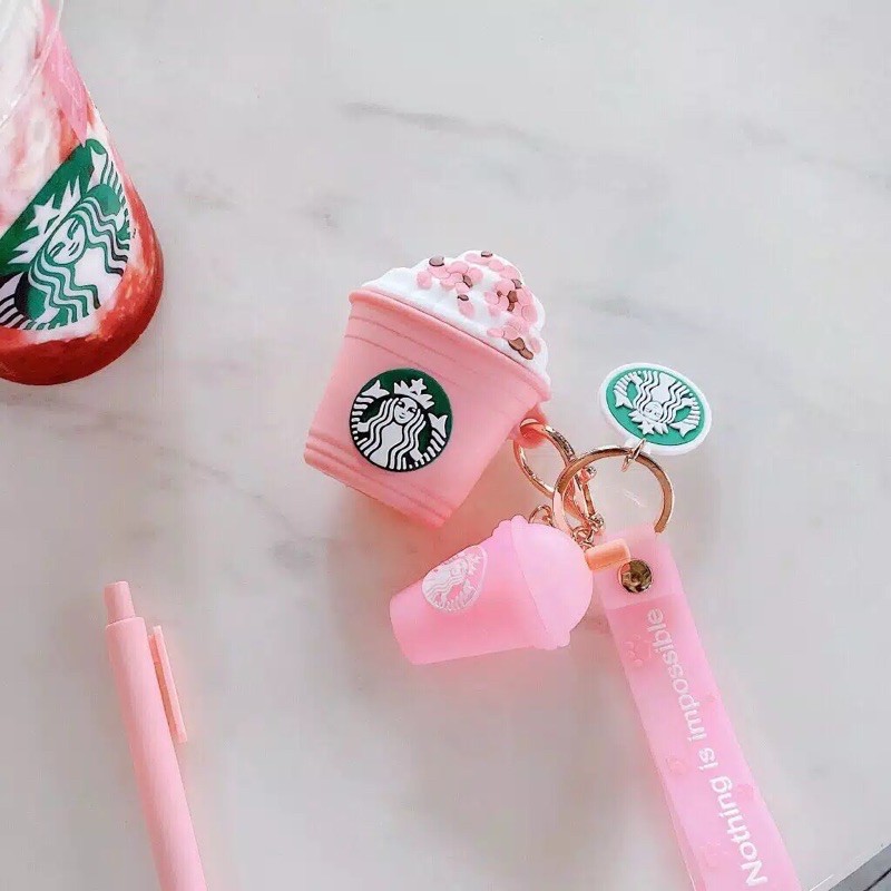 Case airpods case bear beruang teddybear paddington starbucks coffee kopi case airpods ice cream with chain