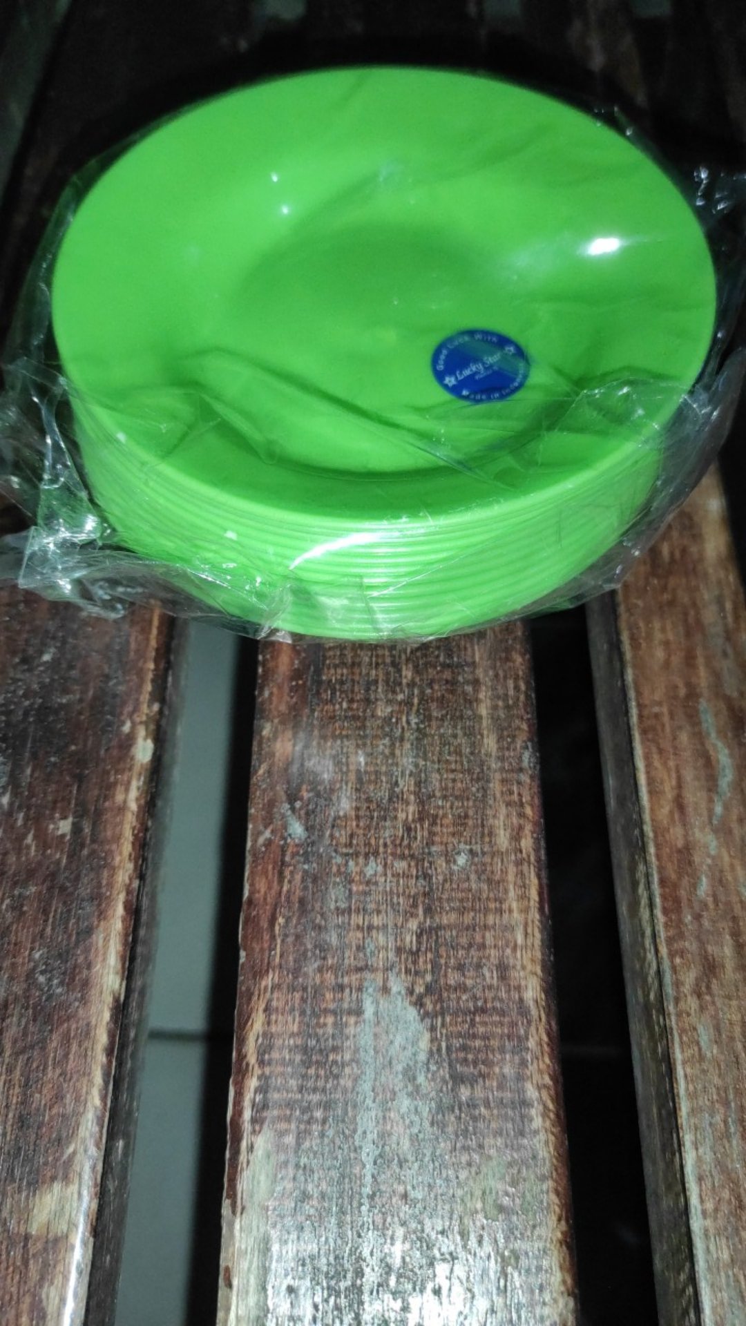 Piring Lepek 5inch  Plastik Lucky Star Warna Warni  925 ( Per Lusin)