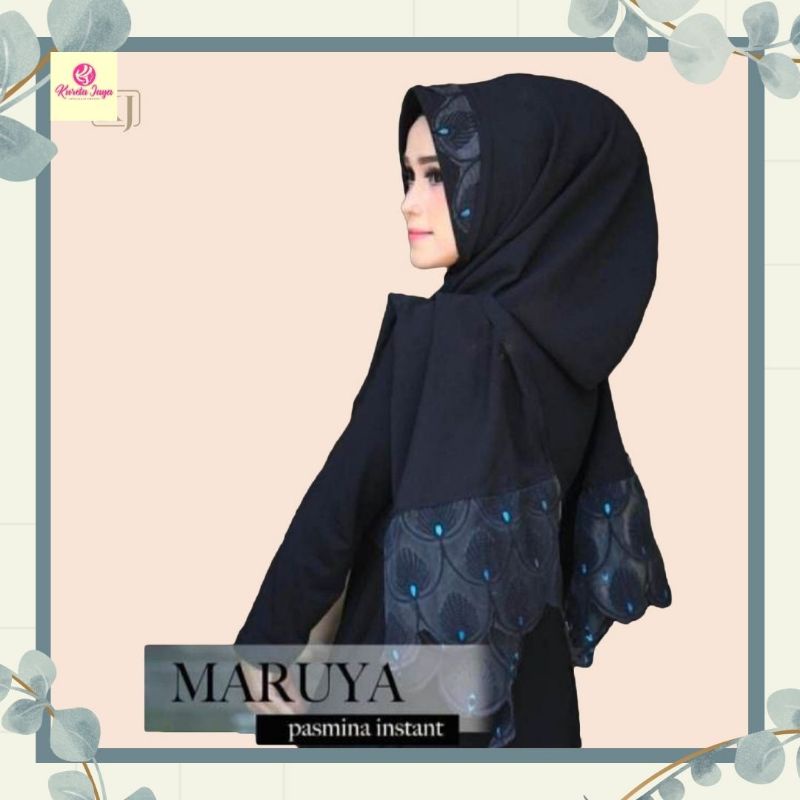 Pashmina Instan Tali Pad Maruya Pasmina Renda Realpicture Phasmina Bubblecrep Original PashtanMaruya-3