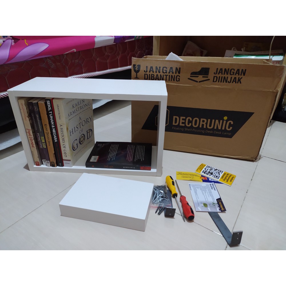 Rak Buku dinding Minimalis Estetik rak laci lemari buku 3 Susun serbaguna kayu Vintage meja hias  meja belajar rak makeup mini pojok sudut kecil  Murah Portable Organizer book shelf  Terlaris aesthetic Termurah stationary organizer terbaru tempel dinding