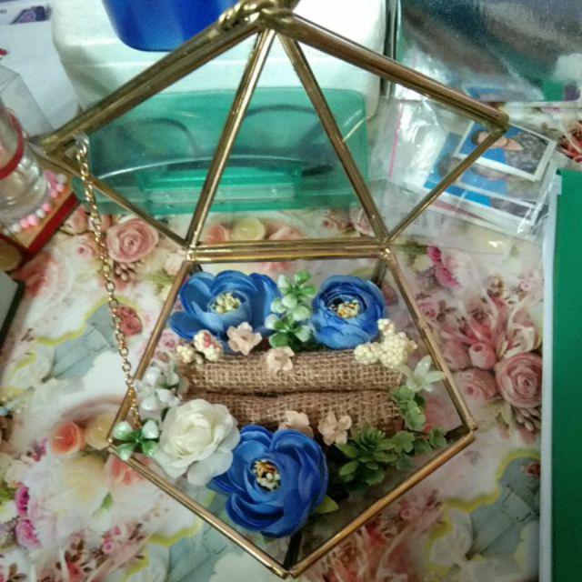 Ring Bearer Tempat Cincin Kaca Terarium Rustic