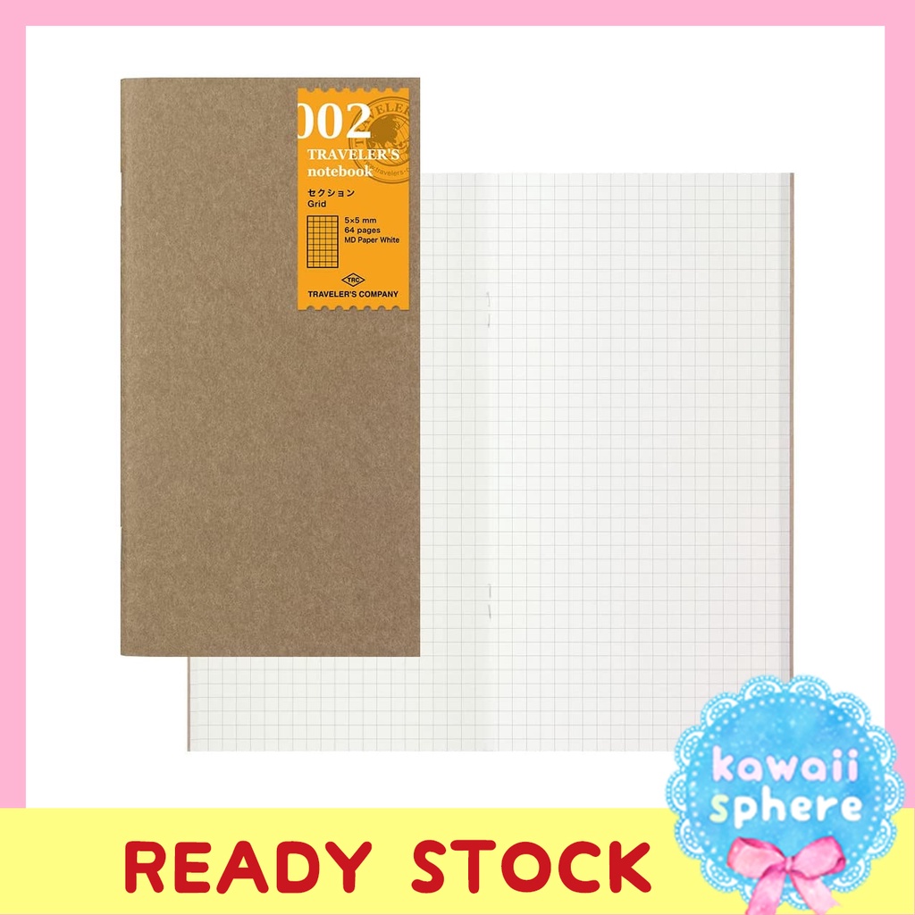 

Midori Travelers Notebook 002 | Regular Size | Grid Refill | Refill Traveler's Notebook Import Japan