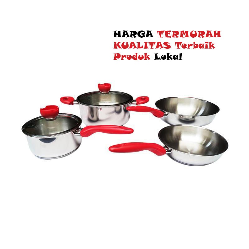 Panci Supra Set Stainless Steel Cookware 7pcs