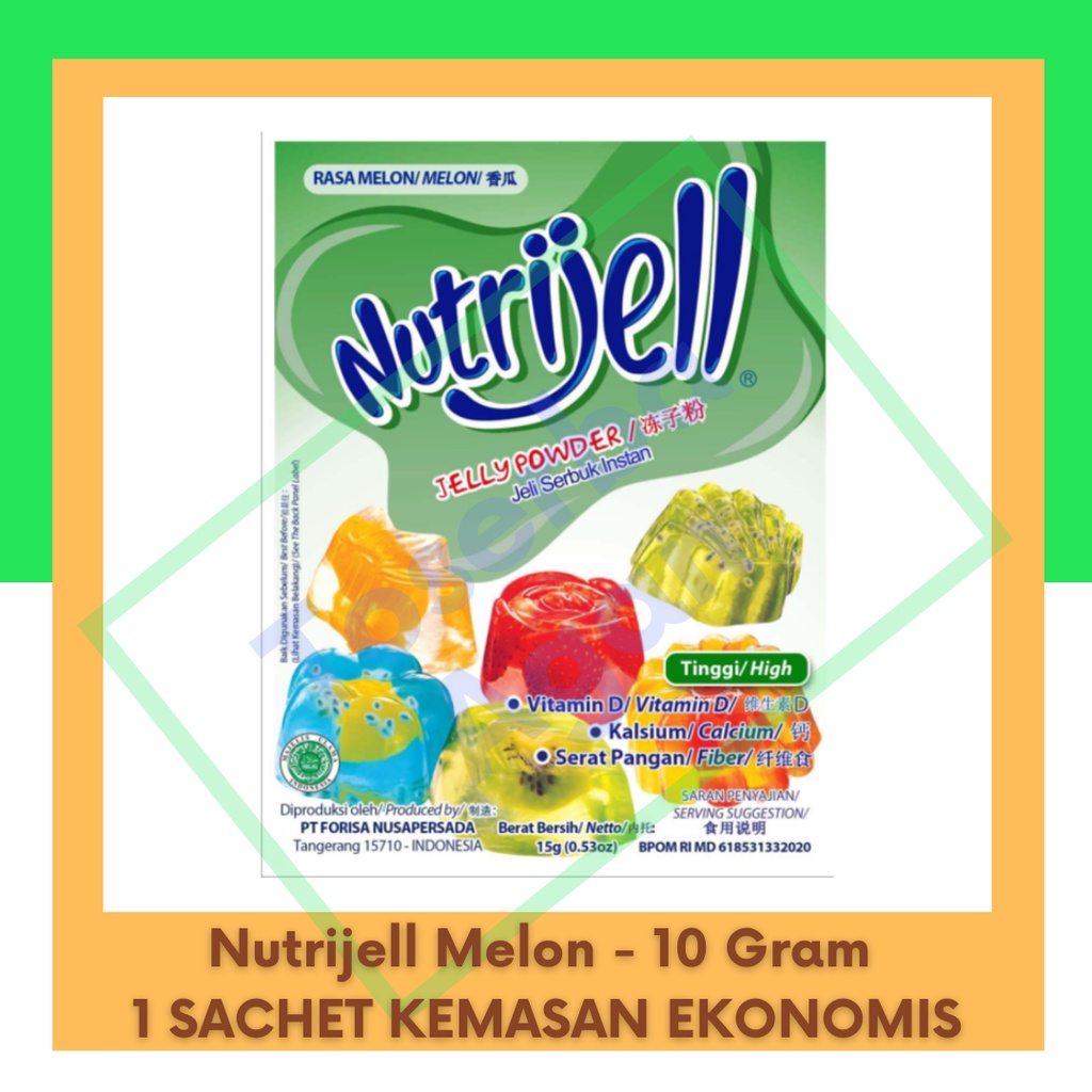 Nutrijell Melon - 10 gr Jelly Kemasan Ekonomis