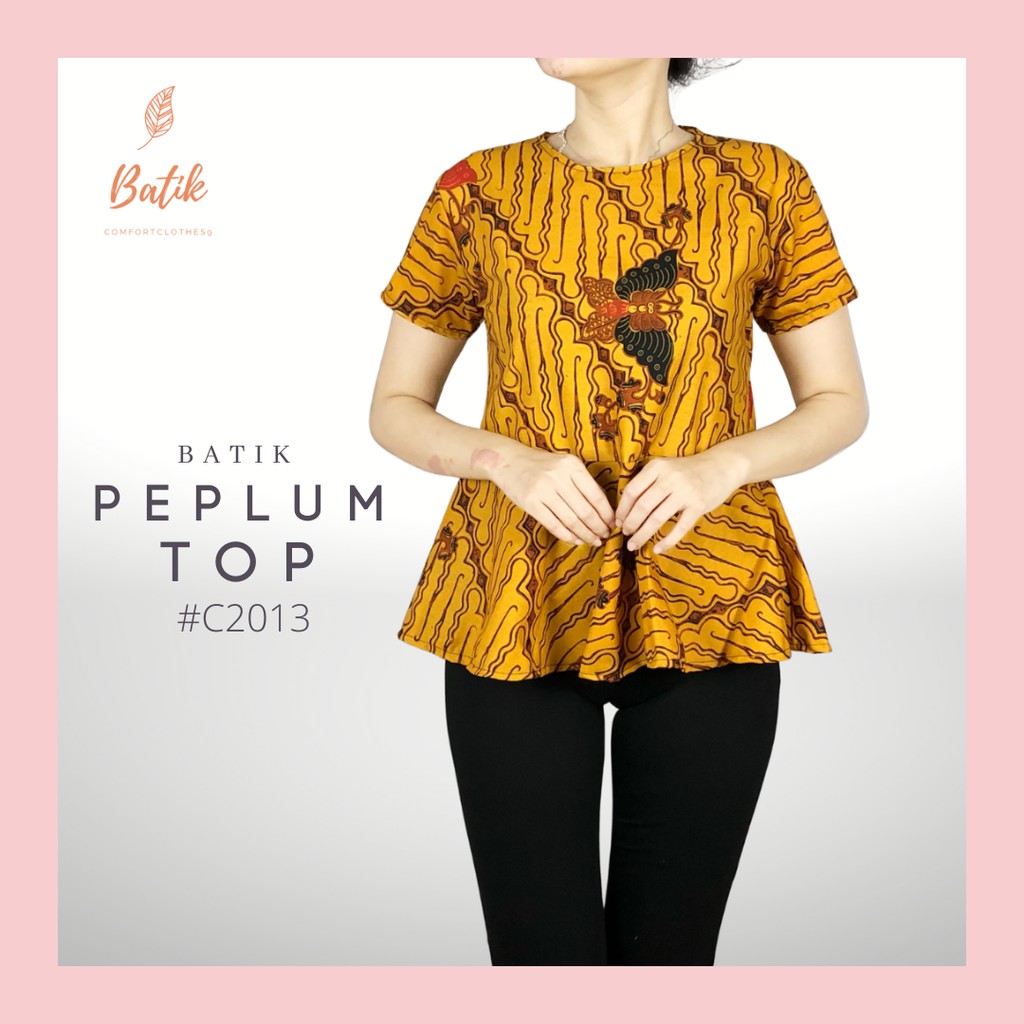 COMFORTCLOTHES9 - [ REAL PICT] ATASAN BATIK WANITA  PEPLUM  SIZE M,L,XL BAJU BATIK WANITA-#C2013