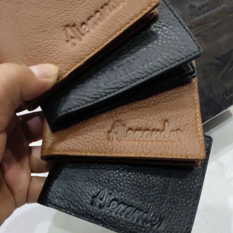 [Paket Usaha] Dompet Kulit Pria Alexa Garut Asli 1 Lusin (12pcs)