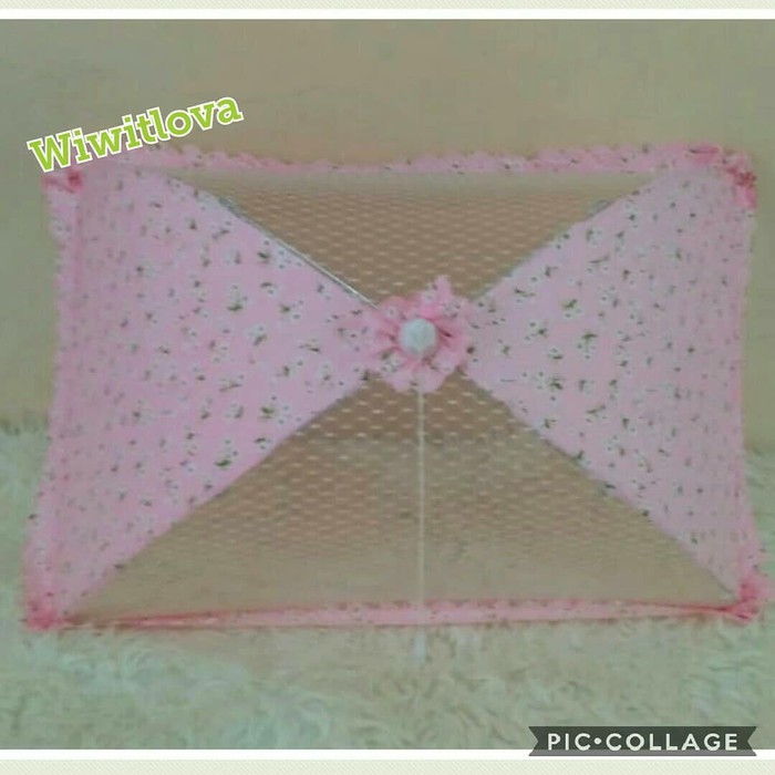 Tudung Saji Lipat Persegi Motif B Pink Shabbychic Import
