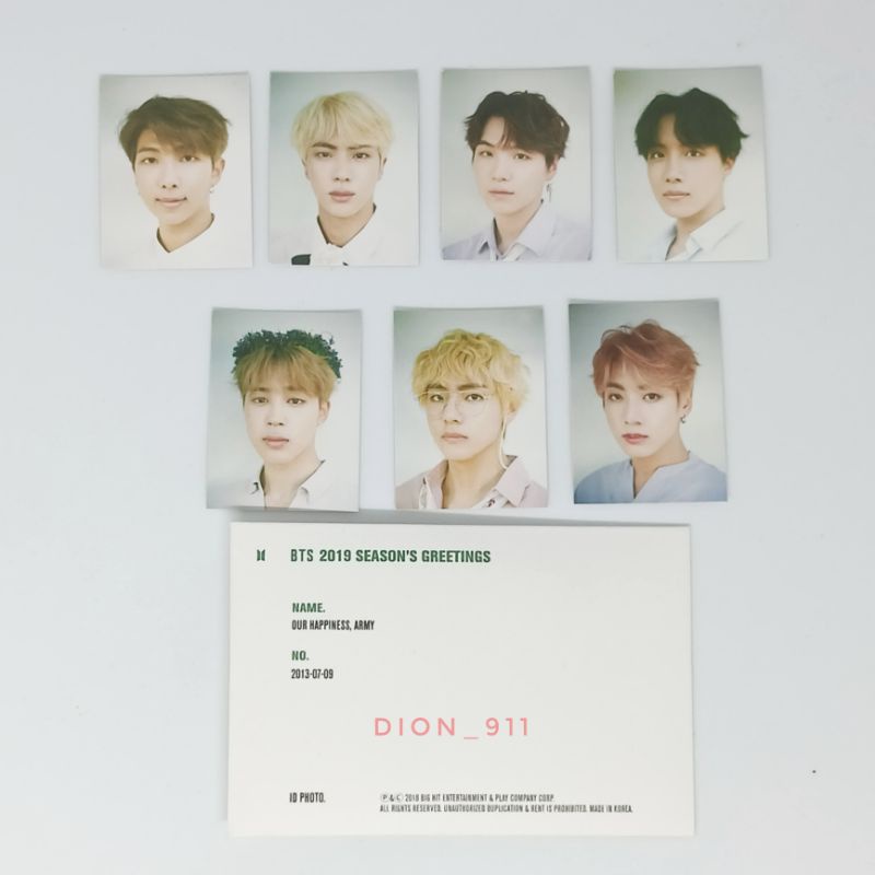 [OFFICIAL] BTS SEASON'S GREETINGS 2019 ID PHOTO