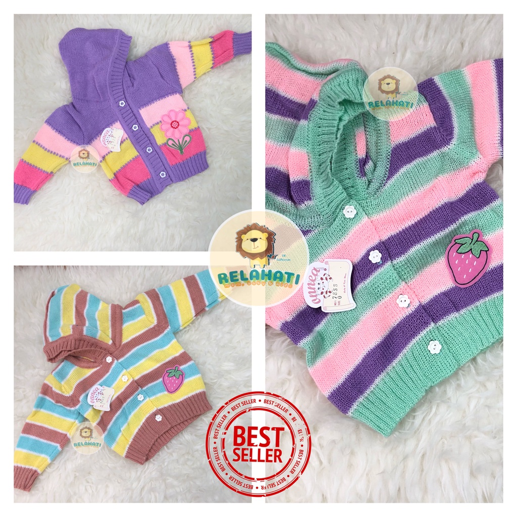 Jaket Bayi Rajut Onnea Warna Topi Laki Perempuan-6