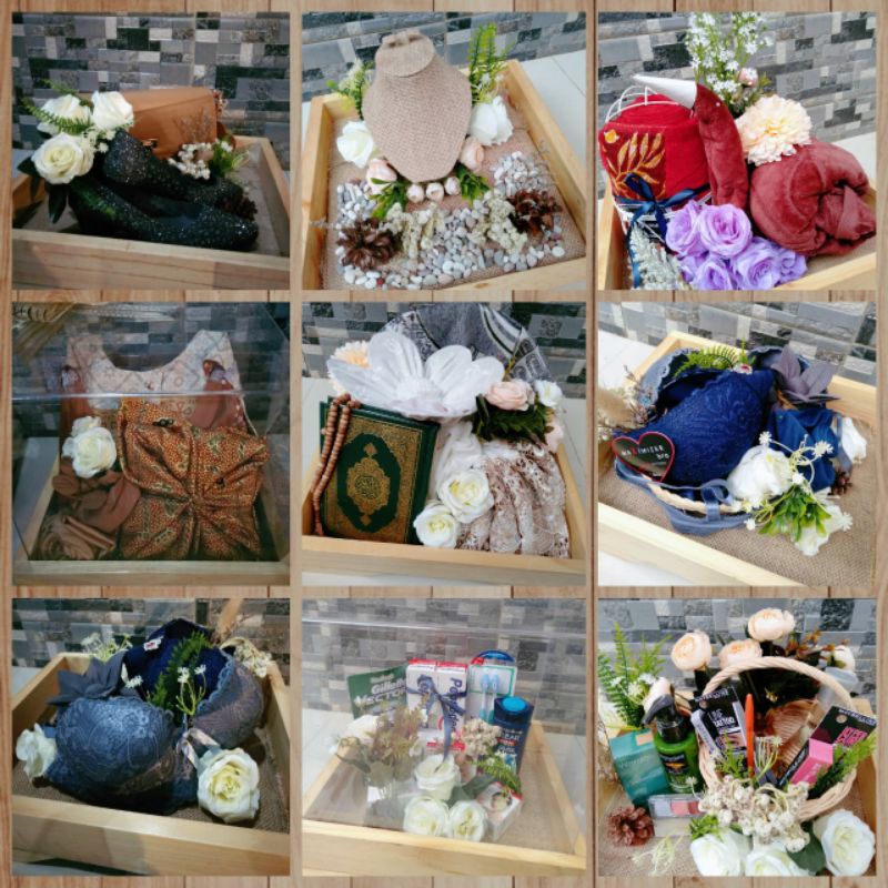 Disewakan Kotak Seserahan Rustic Tutup Akrilik + Jasa Hias Murah 10 Kotak