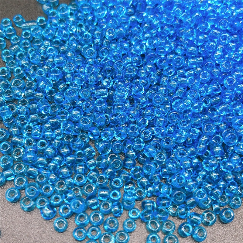 10g 2MM 3MM 4MM Manik-Manik Kaca Czech Kecil Warna Biru Untuk Membuat Perhiasan