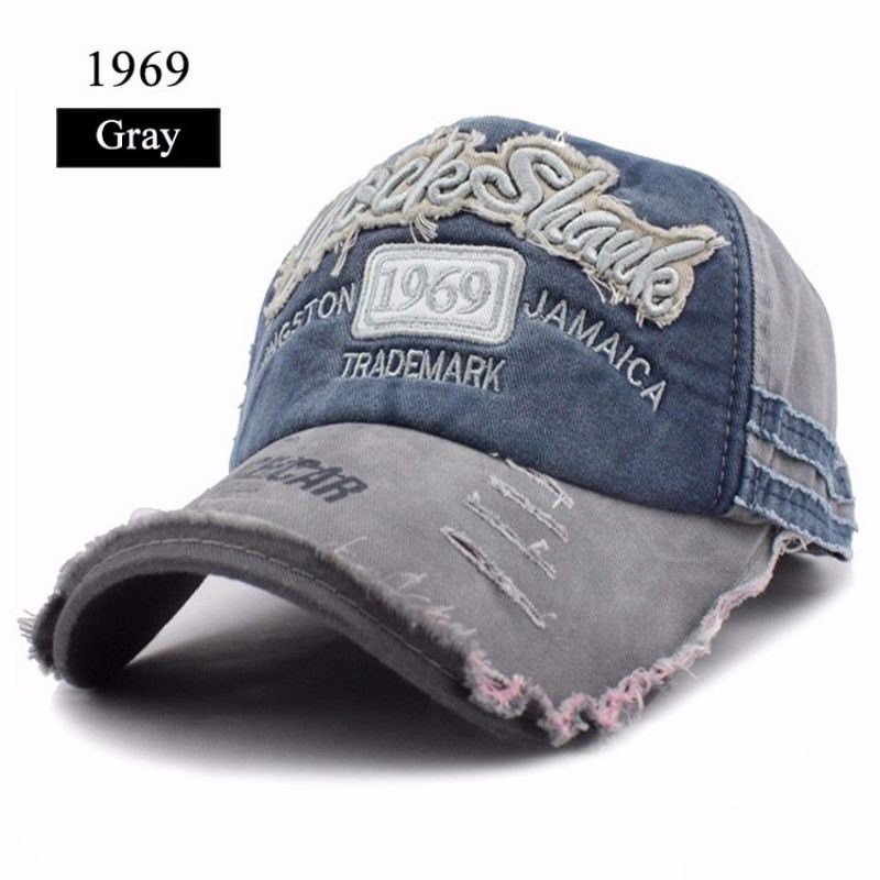 (MAINANKYU) topi Rhodey Rock Shark Topi Baseball Cap Snapback 1969 - F206 - Gray