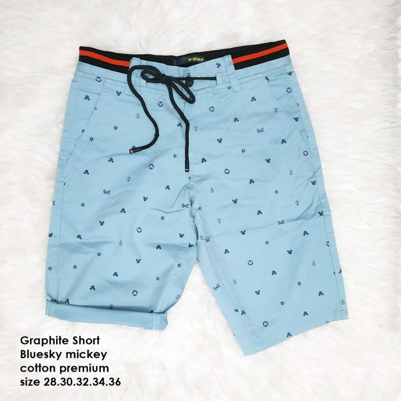 Celana Pendek graphite cowo bluesky kain 28 30 36