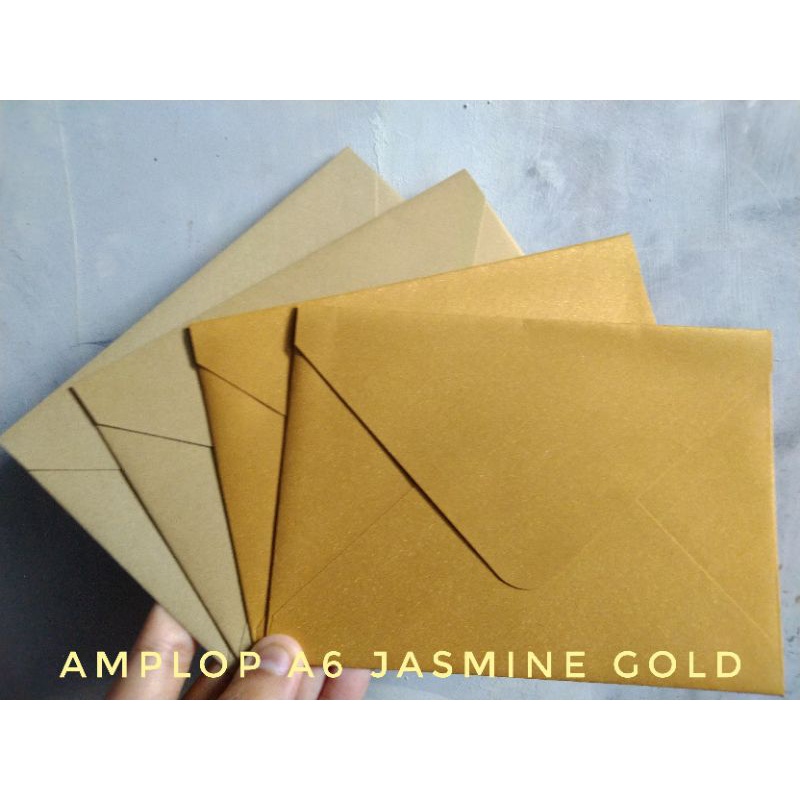 

READY STOK Amplop A6 Jasmine gold dan ivy gold tebal warna